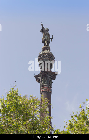 Barcelone, Espagne. Monument de Christophe Colomb. Banque D'Images