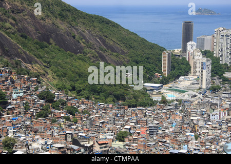 Da Favela Rocinha, Rio de Janeiro, Brésil Banque D'Images