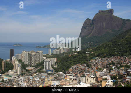 Da Favela Rocinha, Rio de Janeiro, Brésil Banque D'Images