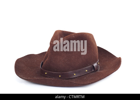 Chapeau de cowboy sur fond blanc photo stetson Banque D'Images