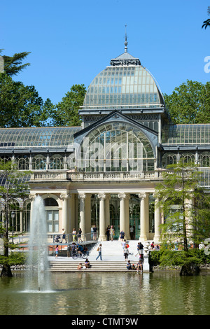 Crystal Palace, le parc du Retiro, Madrid, Espagne Banque D'Images