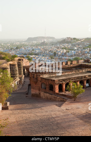 Une vue sur la ville bleue de Jodhpur de Mehrangarh Fort Banque D'Images