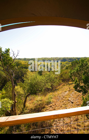 Texas Hill Country vu de Sinya sur Lone Man Creek Banque D'Images