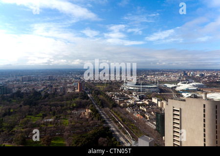 Vue sur Alexandra Gardens, Melbourne, à partir de l'hôtel Sofitel de Collins Street Banque D'Images