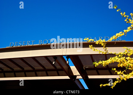 Inscrivez-vous sur le toit entrée Jardin botanique du désert de l'Arizona Phoenix Banque D'Images