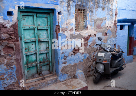 Maisons bleu typique de Jodhpur au Rajasthan Banque D'Images