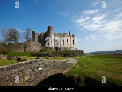 Laugharne Castle, Carmarthenshire, Pays de Galles, Royaume-Uni Banque D'Images