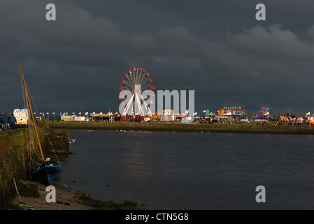 Expositions visibles en la rivière Corrib du Claddagh à Galway, en Irlande. Banque D'Images