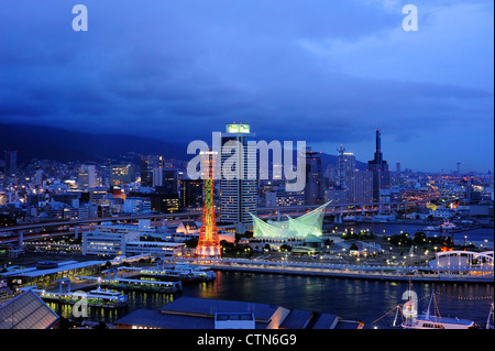Vue panoramique aérienne de harborland, Kobe, Hyogo, Japon Banque D'Images