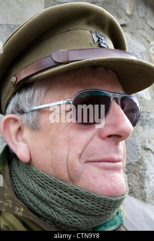 Les gens à la guerre des années 40, reconstitution d'un week-end, Leyburn, Wensleydale, North Yorkshire Dales, Richmondshire, UK Banque D'Images