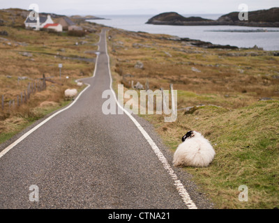 L'autre par une seule piste Road, Stockinish, Isle of Harris Banque D'Images