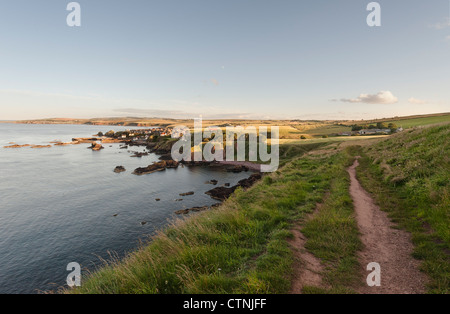 Le Berwickshire chemin côtier et St Abb's au nord de Coldingham et Eyemouth. Banque D'Images