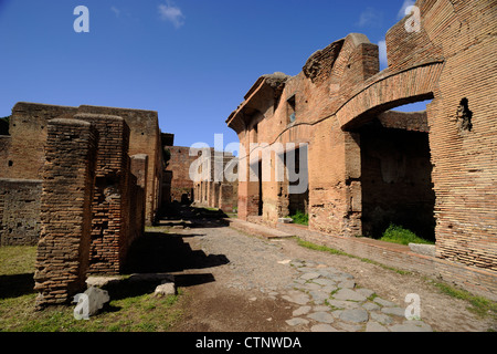 Italie, Rome, Ostia Antica, rue de la Maison de Diane Banque D'Images