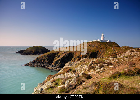 Strumble Head Lighthouse, près de Fishguard, West Wales, UK Banque D'Images