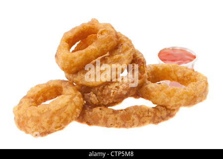 Avec un oignon dip piment doux - studio photo avec un fond blanc Banque D'Images