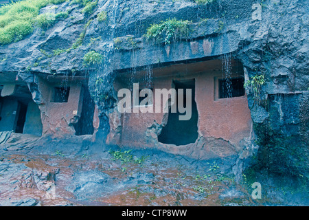 Pâle Gandhar grottes bouddhistes situé près de Mahad, Inde Banque D'Images