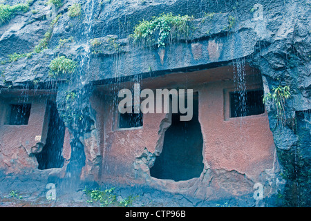 Pâle Gandhar grottes bouddhistes situé près de Mahad, Inde Banque D'Images