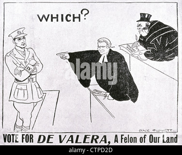 EAMON de VALERA (1882-1975) Affiche de l'East Clare élection partielle, juillet 1917 dessiné par Grace Plunkett, veuve de Joseph Plunkett Banque D'Images