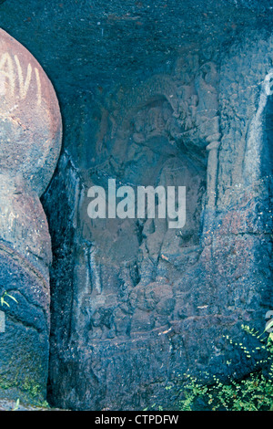 Pâle Gandhar grottes bouddhistes situé près de Mahad, Inde Banque D'Images