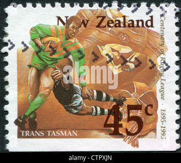 Dédié à la 100e anniversaire de la Ligue de Rugby, montre un match entre l'Australie - Nouvelle-Zélande (Trans Tasman), circa 1995 Banque D'Images