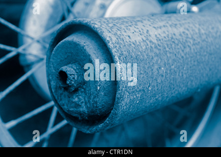 Silencieux moto rusty Banque D'Images