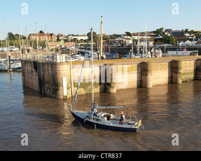 L'entrée en bateau du port de Watchet. Le Somerset. UK Banque D'Images