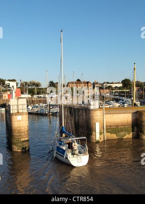 L'entrée en bateau du port de Watchet. Le Somerset. UK Banque D'Images