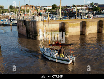 L'entrée en bateau du port de Watchet. Le Somerset. UK Banque D'Images