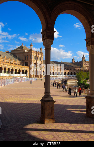 Plaza de España dans le parc María Luisa. Séville. Andalousie, Espagne Banque D'Images