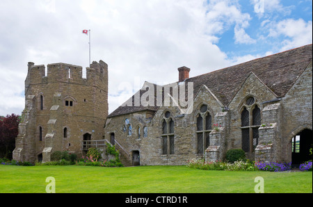 Tour sud et Hall au Château Stokesay Shropshire en Angleterre Banque D'Images