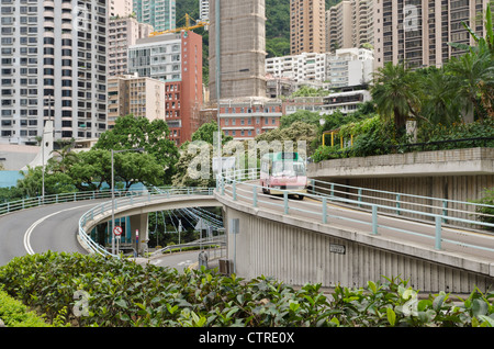 Environnement urbain Mid-Levels, l'île de Hong Kong, Hong Kong, Chine Banque D'Images