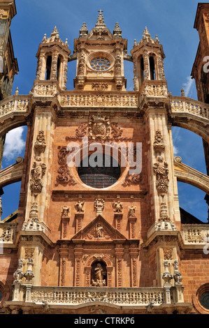 L'Espagne, Saint James Way : façade baroque de la cathédrale d'Astorga Banque D'Images