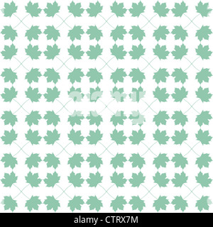 Les feuilles vertes fond d'écran vectoriel continu avec un fond blanc Banque D'Images