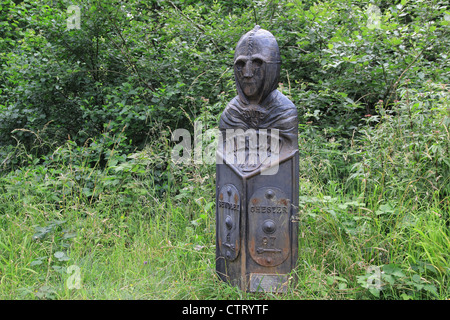 Dans la façon de mercie Waymarker Wyre Forest également partie de National Cycle Route 45, Nr Bewdley, Worcestershire, Angleterre, Royaume-Uni Banque D'Images