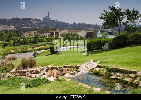 Al Azhar Park et Citadell Mosquée, Le Caire, Egypte, Afrique du Nord, Afrique Banque D'Images