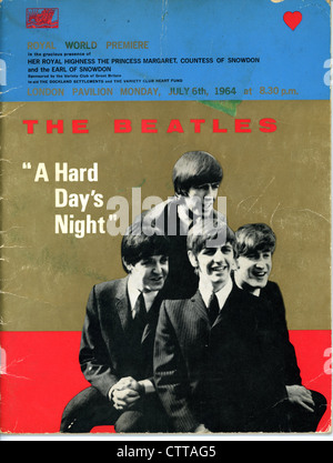 000914 - Les Beatles "une dure journée de nuit' Programme en première mondiale de la London Pavilion le 6 juillet 1964 Banque D'Images