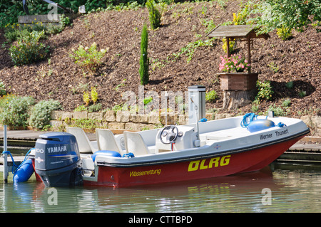 Le bateau de sauvetage de la DLRG Deutsche Lebens-Rettungs-Gesellschaft e.V. Association Sauveteur Allemand Allemagne Organisation de sauvetage Banque D'Images