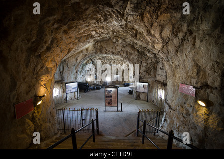 St George's Hall dans le Grand Siège de tunnels à Gibraltar, le sud de la Péninsule Ibérique. Banque D'Images