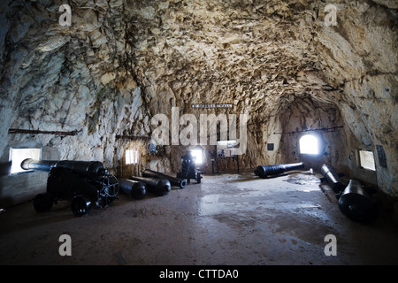 St George's Hall dans le Grand Siège de tunnels à Gibraltar, le sud de la Péninsule Ibérique. Banque D'Images