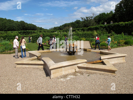 Chateau de Villandry,le Soleil Jardin de Villandry, Indre-et-Loire, Touraine, France Banque D'Images