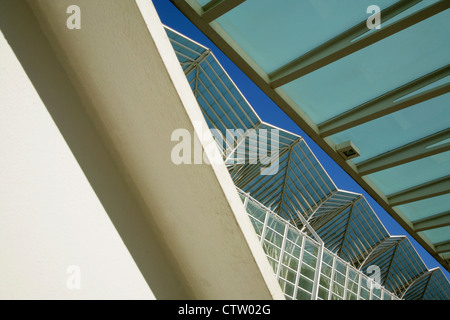 Détail de Santiago Calatrava Estacio do Oriente, la station de métro Parque das Nações, Lisbonne, Portugal. Banque D'Images