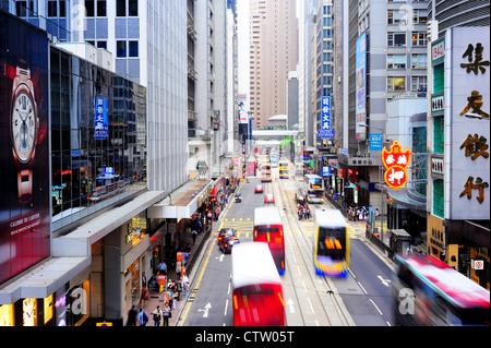 Vue aérienne sur la rue de Hong Kong. Banque D'Images