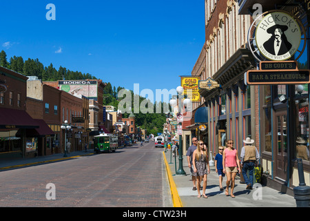 Rue principale de la ville historique de Deadwood, Dakota du Sud, où Wild Bill Hickok est tué, USA Banque D'Images