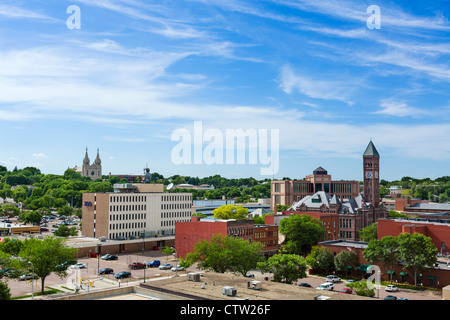 Vue sur le centre-ville de Sioux Falls, South Dakota, USA Banque D'Images