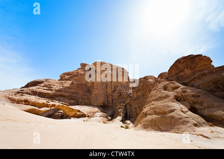 Des roches dans le Wadi Rum, Jordanie Banque D'Images