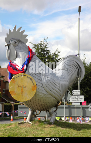 Coq Dorking décorée pour l'Jeux olympiques de 2012 à Londres, 29 juillet 2012 Banque D'Images