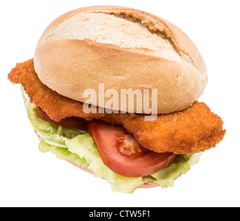 Escalope sur rouleau isolé sur fond blanc Banque D'Images