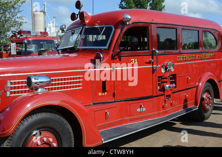 1938 Seagrave Fire Engine moteur restauré 31 Detroit Michigan USA Banque D'Images