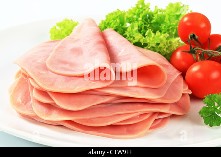 Pile de jambon émincé Banque D'Images