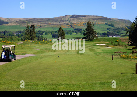 Première pièce en T sur le parcours PGA Golf Club à Gleneagles, Perthshire, Écosse, Royaume-Uni. C'est le cours pour la Ryder Cup 2014 Banque D'Images